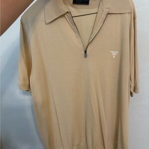 Prada Tan Men's Polo Shirt